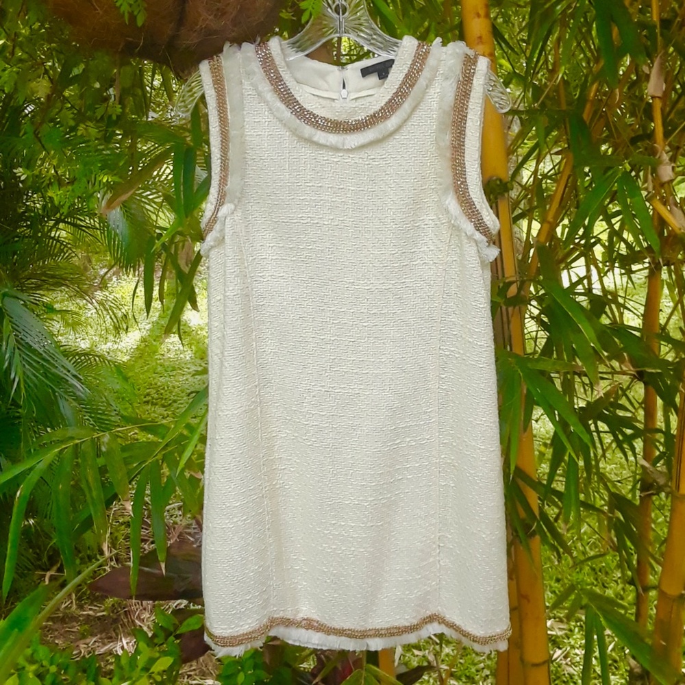 Rachel Zoe Chain Off White Tweed Fringe Trim - Picture 10 of 10